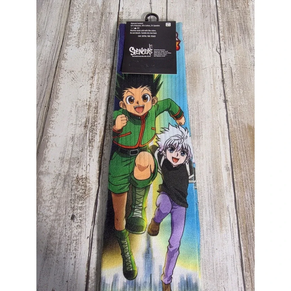 Pokemon Hunter x Hunter Anime Crew Socks Bundle 2 Pairs Pikachu Squirtle Gon NEW